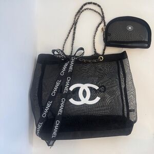 CHANEL Mesh Tote and Cosmetic Case